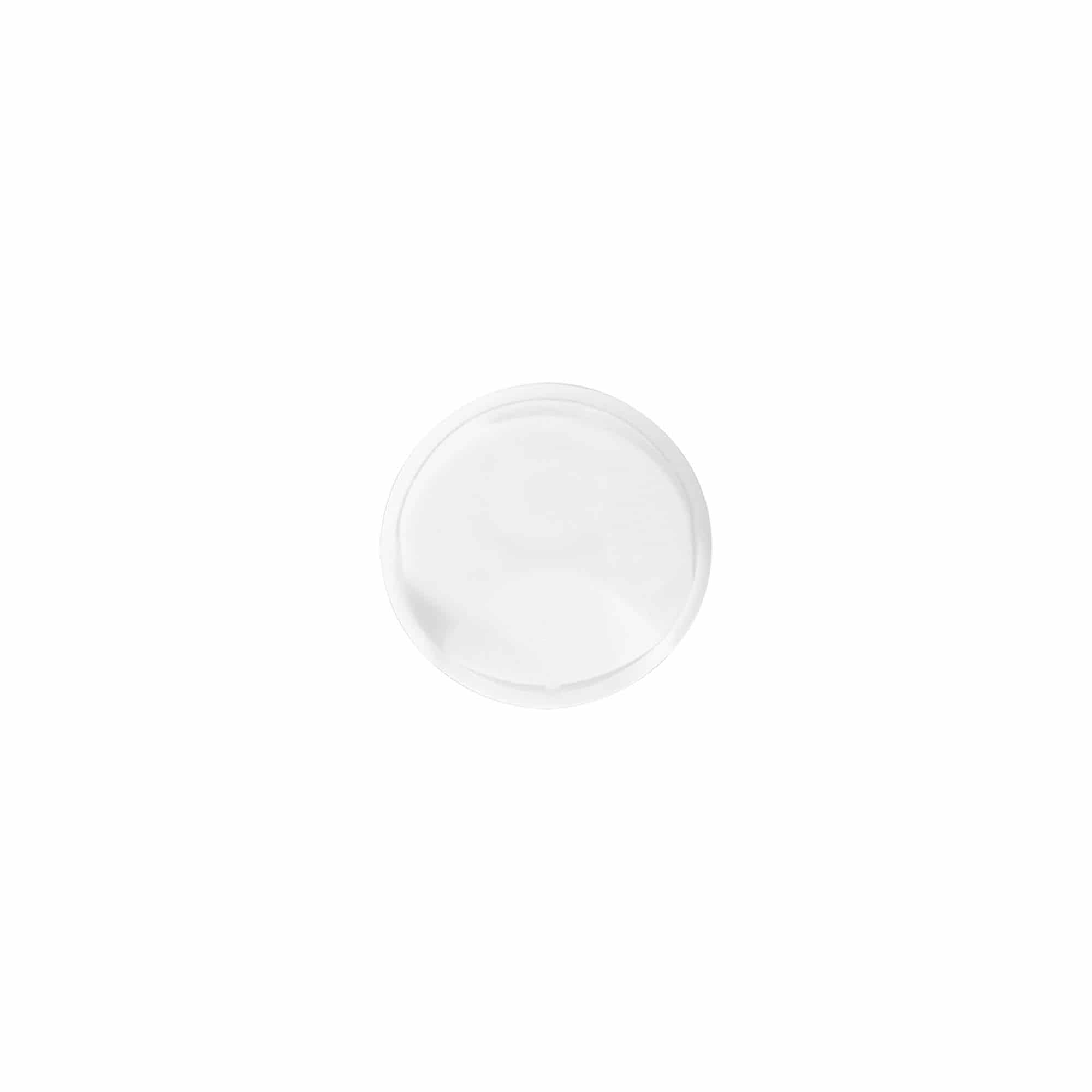 Navojni zamašek z odprtino, plastika PP, bela, za ustje: 24/410