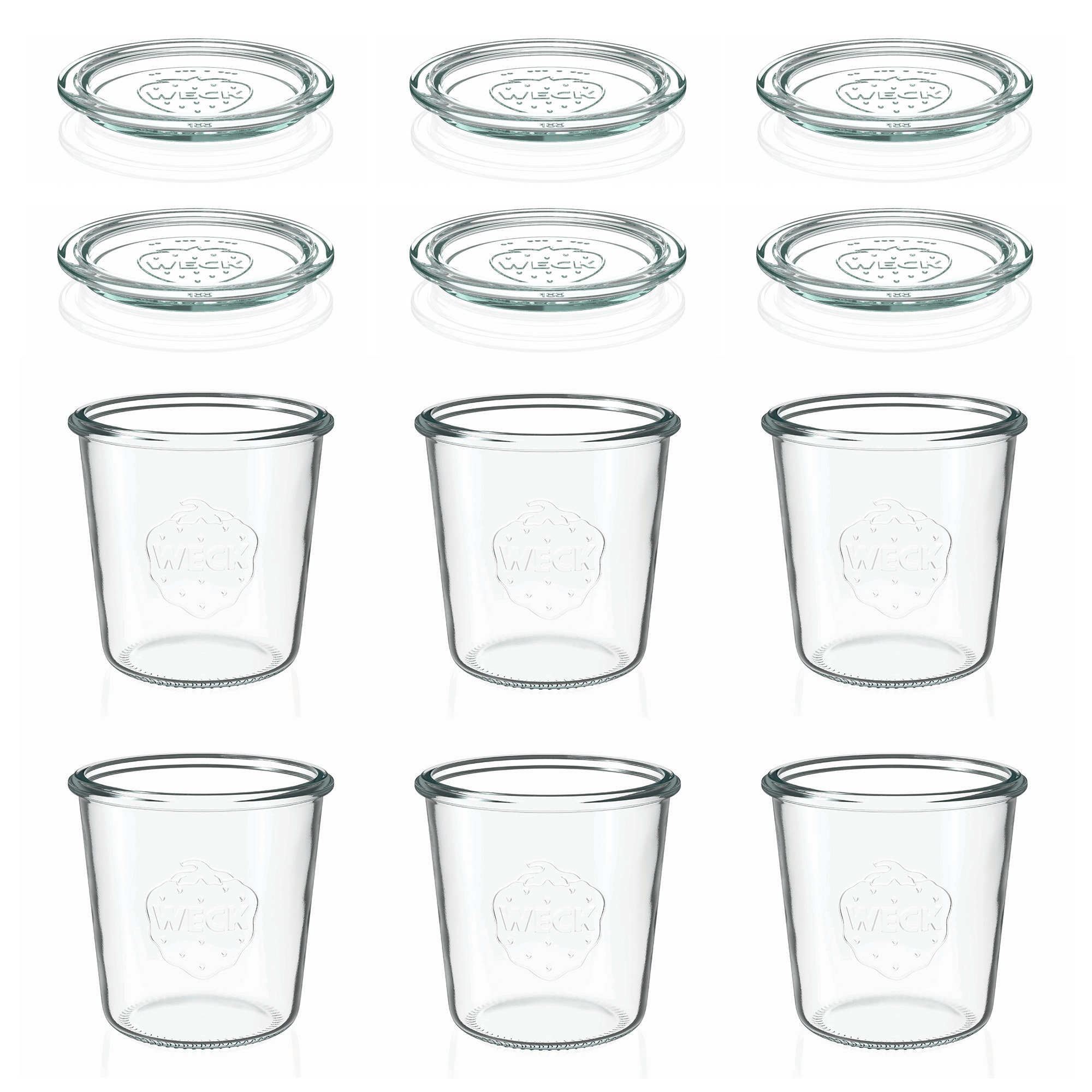 6x 580 ml WECK kozarec za vlaganje s steklenim pokrovom RR 100