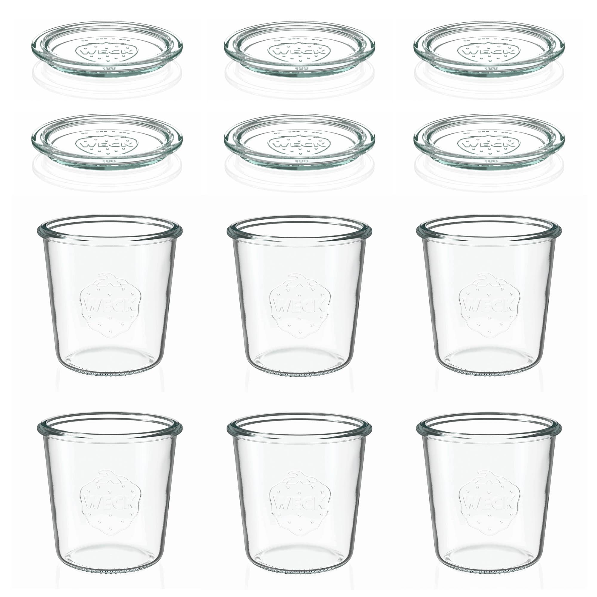 6x 580 ml WECK kozarec za vlaganje s steklenim pokrovom RR 100