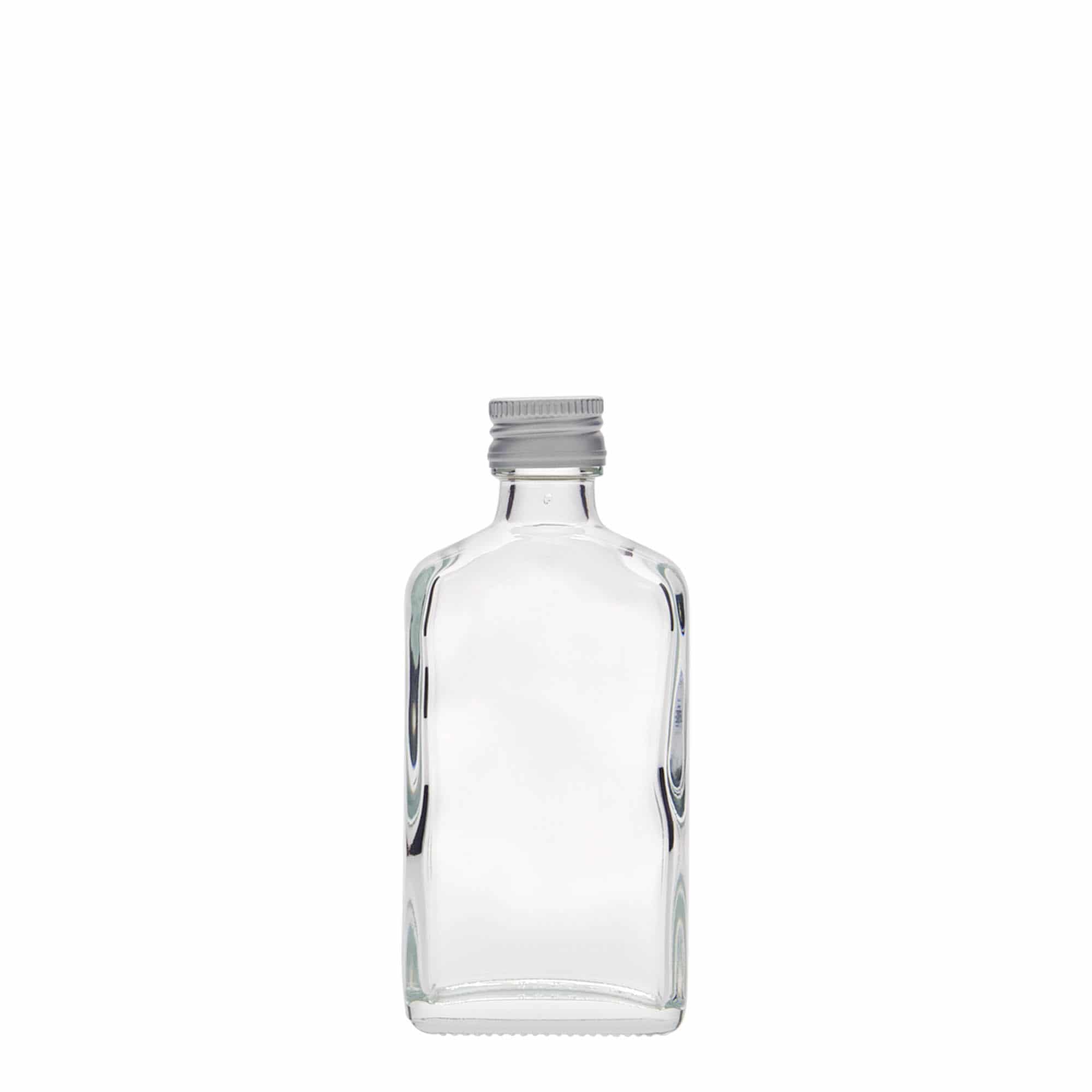 50 ml žepna steklenica, pravokotna, steklo, ustje: PP 18