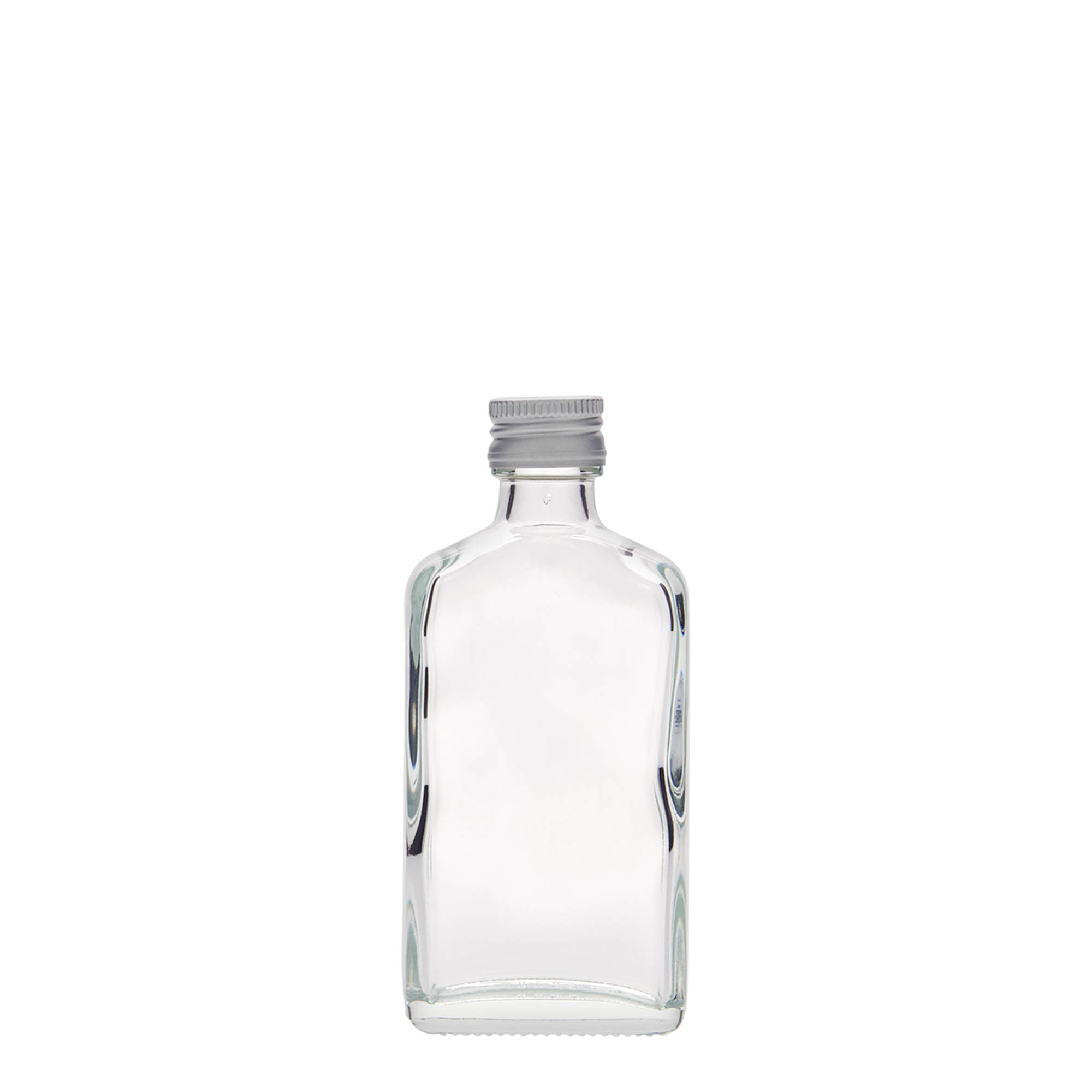 50 ml žepna steklenička, pravokotna, steklo, odprtina: PP 18 50 ml žepna steklenička, pravokotna, steklo, odprtina: PP 18
