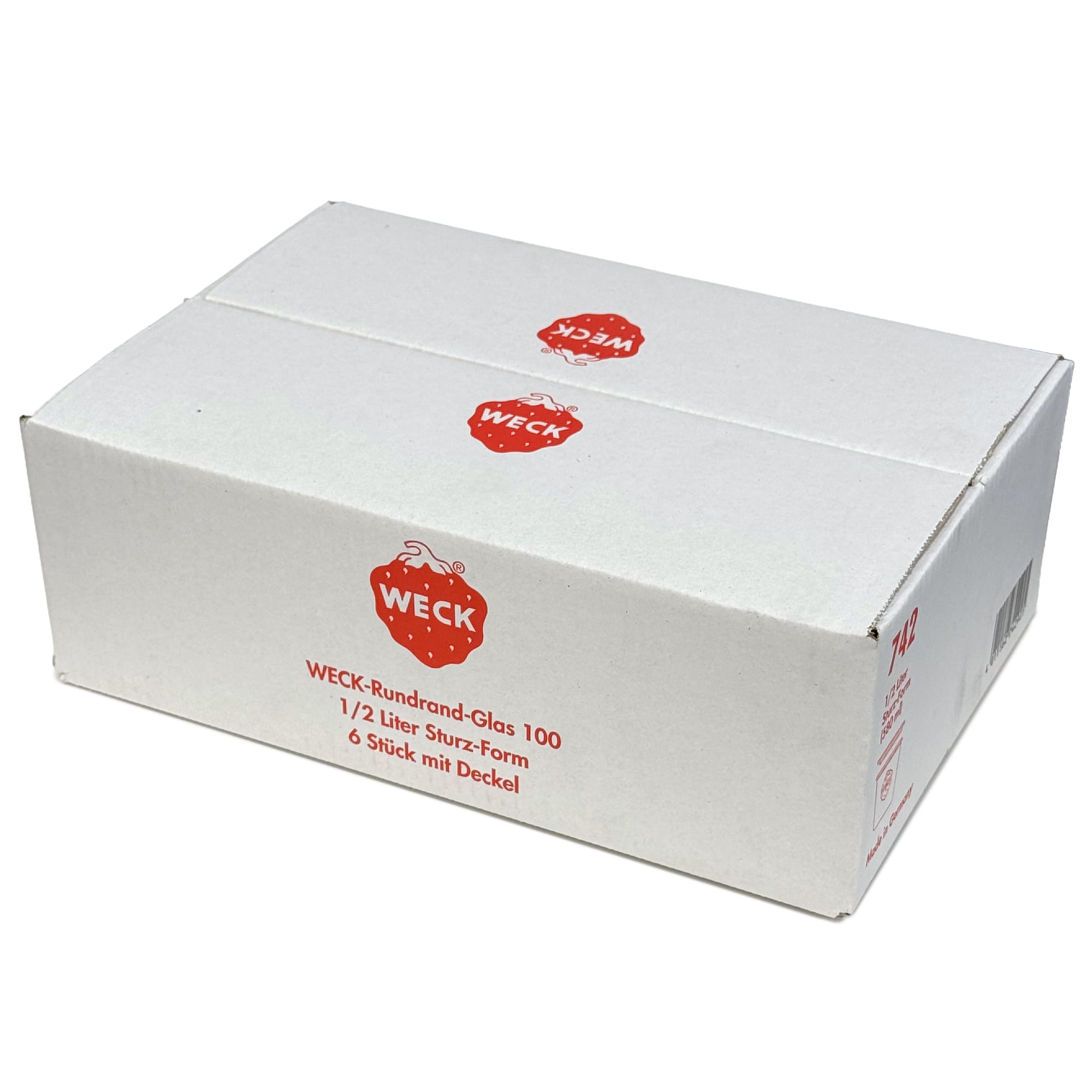 6x 580 ml WECK kozarec za vlaganje s steklenim pokrovom RR 100