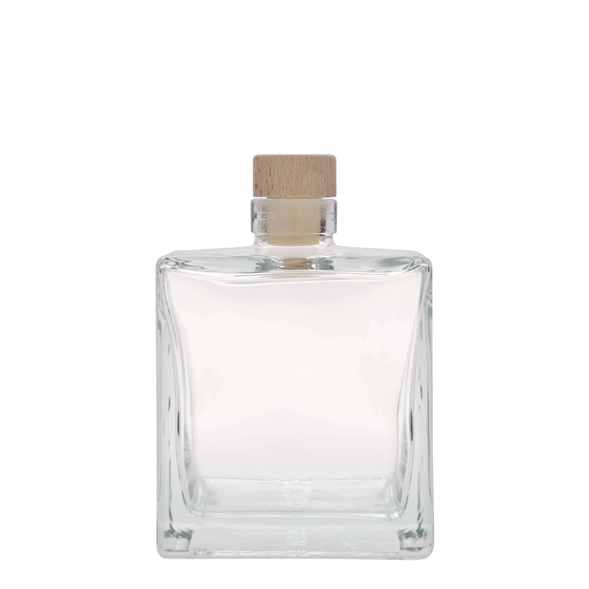 500 ml steklena steklenica »Cube«, kvadratna, ustje: pluta