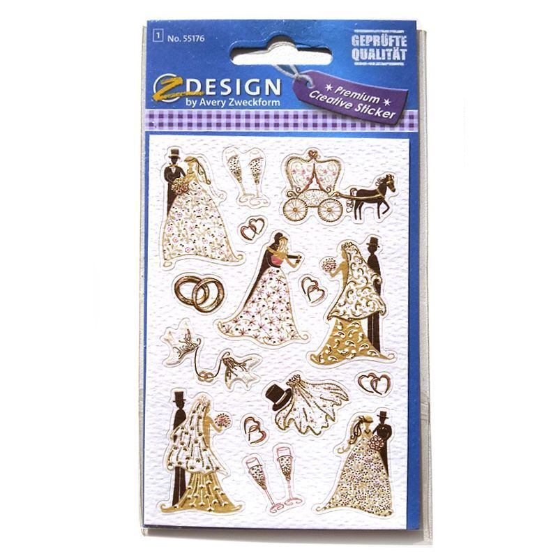 Zweckform nalepke 'Poročni pari', papir, večbarvno Zweckform nalepke 'Poročni pari', papir, večbarvno