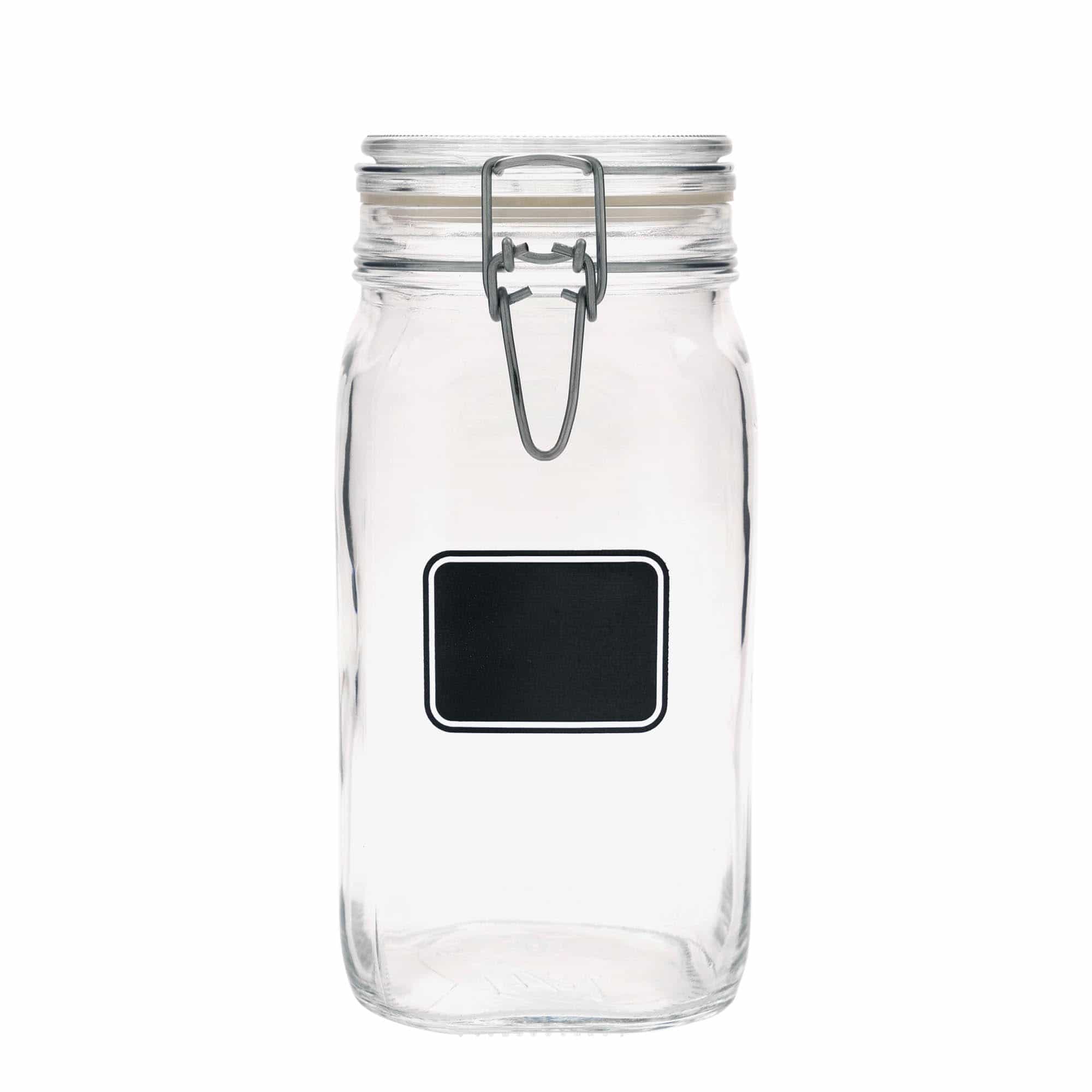 1500 ml kozarec s patentom »Fido«, motiv: polje za etiketo, kvadratno, ustje zamašek s tesnilom s patentom 1500 ml kozarec s patentom »Fido«, motiv: polje za etiketo, kvadratno, ustje zamašek s tesnilom s patentom