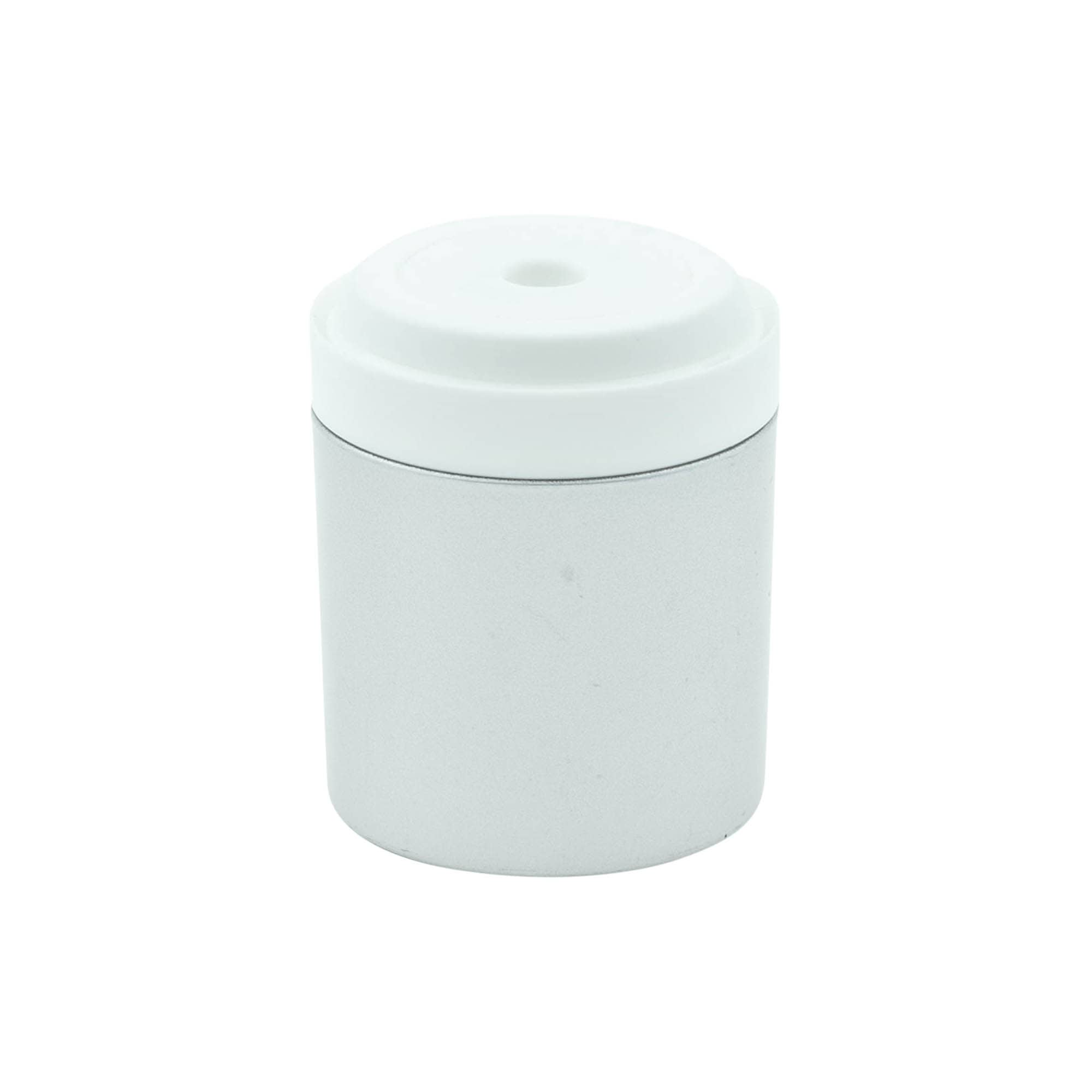 Airless dozirna črpalka „Mezzo“, tip D, PP-plastika, bela z mat srebrno metaliziranim pokrovom