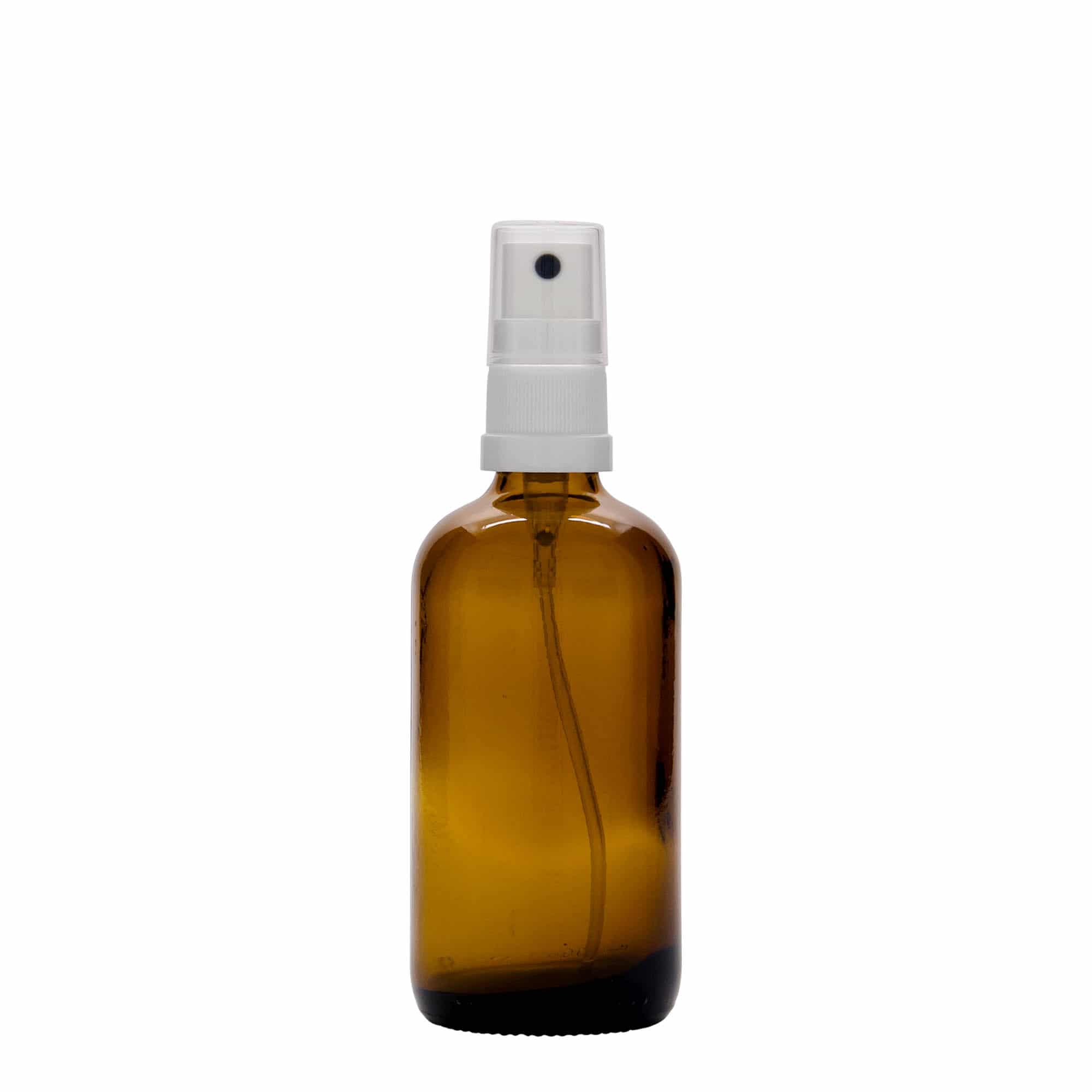 100 ml razpršilka medicina, steklo, rjava, odprtina: DIN 18