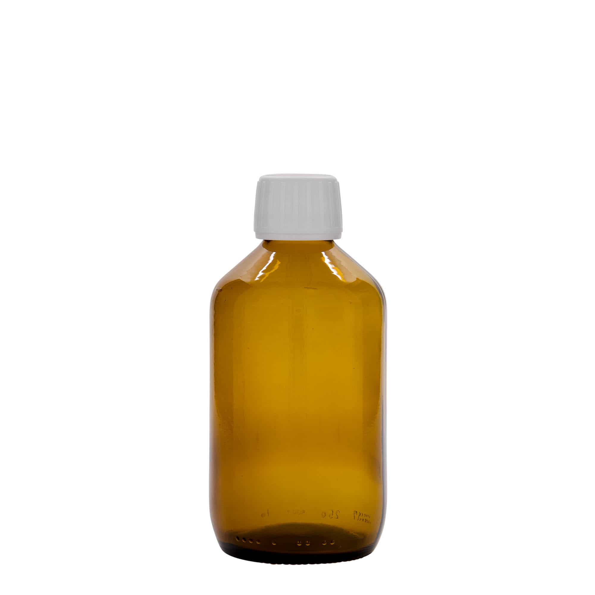 250 ml steklenica za zdravila, rjava, steklo, ustje: PP 28