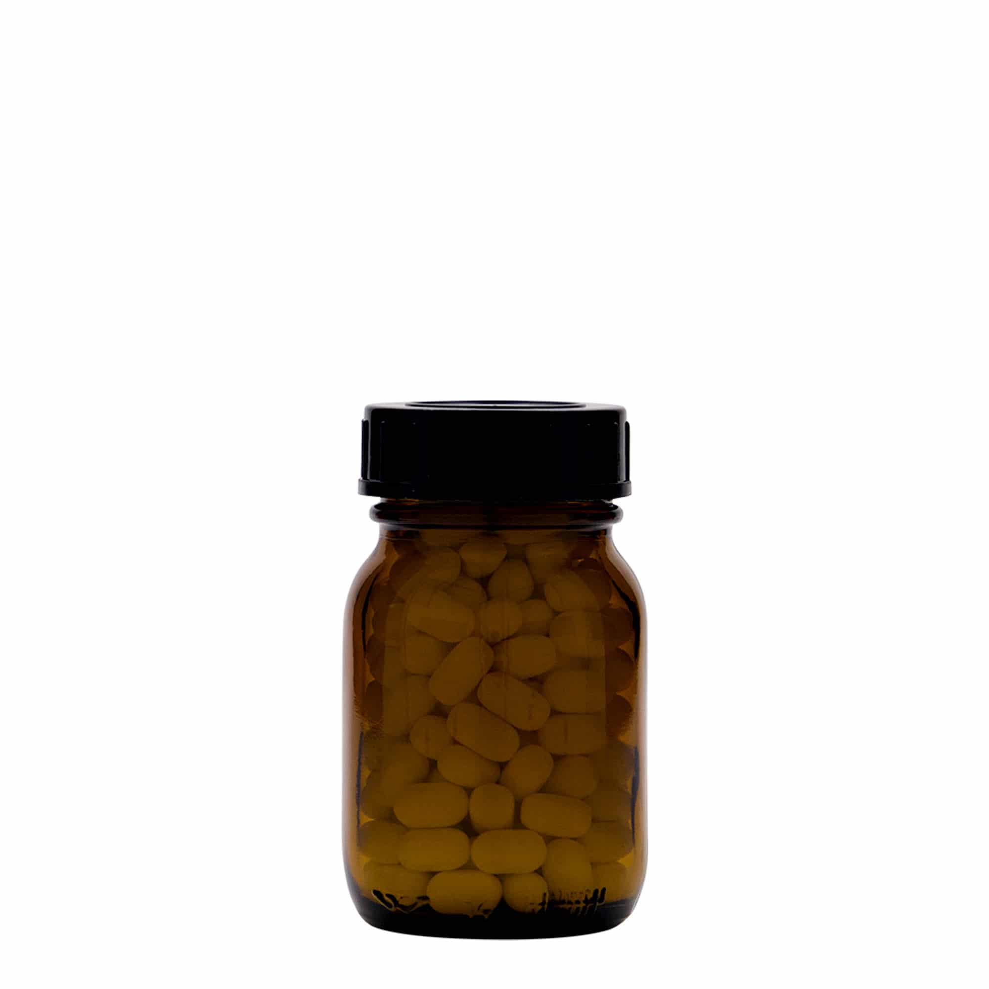 75 ml steklenica z širokim vratom, rjava, odprtina: DIN 40