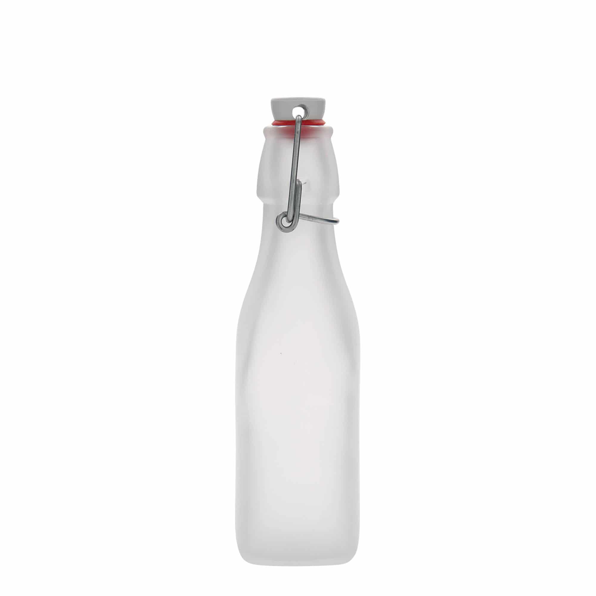 250 ml steklena steklenica »Swing«, kvadratna, bela, ustje: zamašek s tesnilom 250 ml steklena steklenica »Swing«, kvadratna, bela, ustje: zamašek s tesnilom