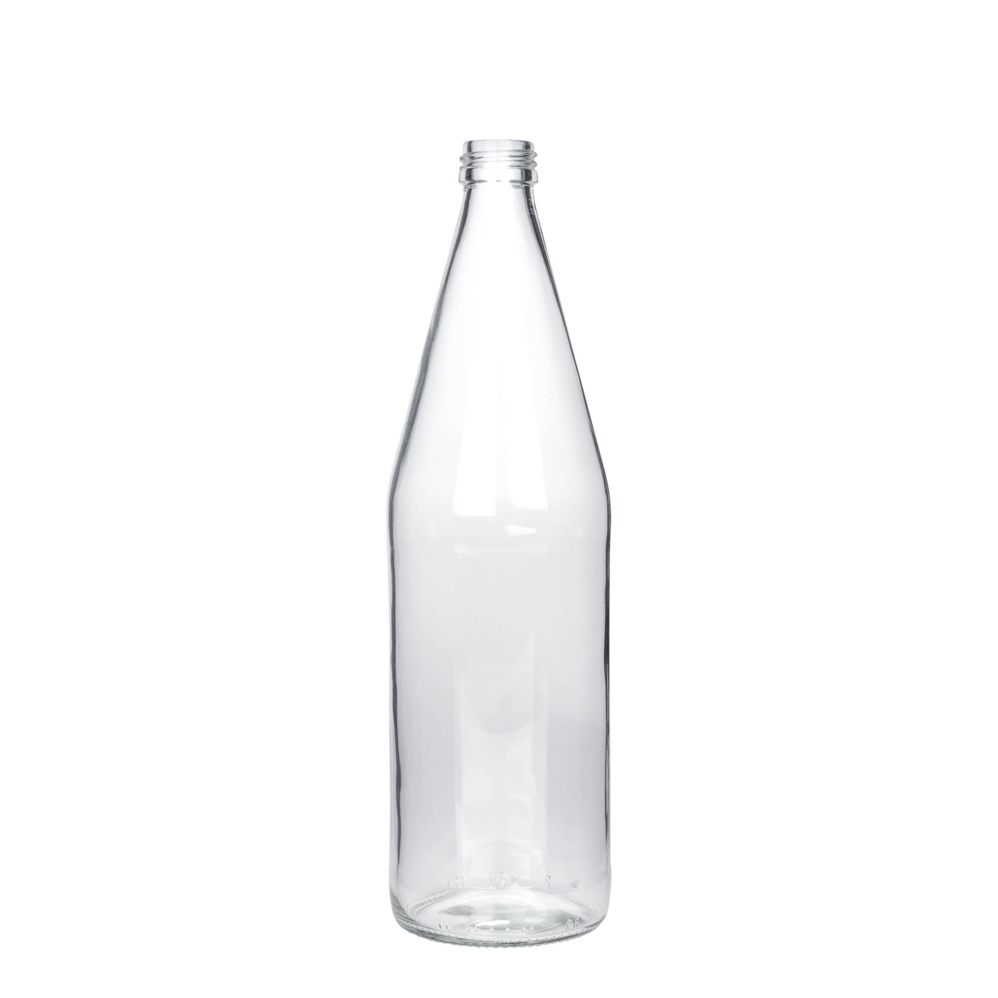 750 ml univerzalna steklenica v obliki korenja, steklo, odprtina: PP 28