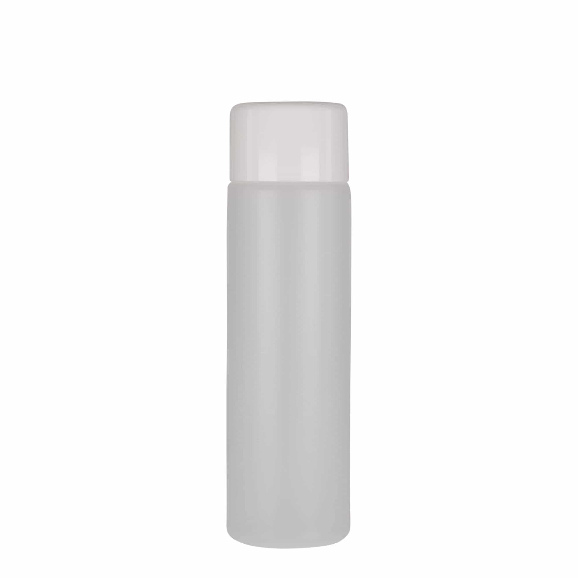 250 ml okrogla steklenica, plastika PE, naravna, ustje: navojni zamašek
