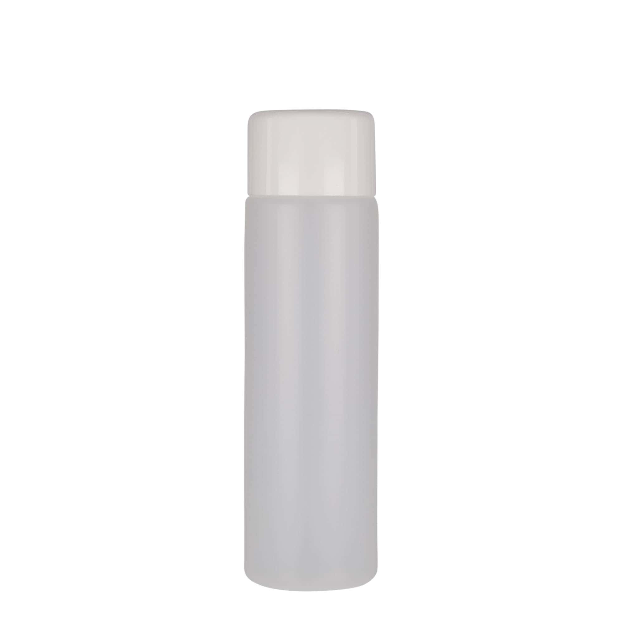 250 ml okrogla steklenica, PE-plastika, naravna, odprtina: navojni pokrov