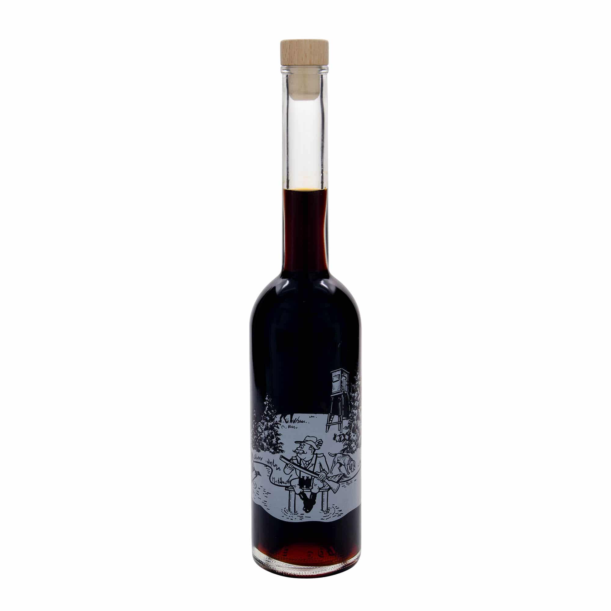 500 ml steklenica iz stekla 'Opera', motiv: Lovec, odprtina: zamašek