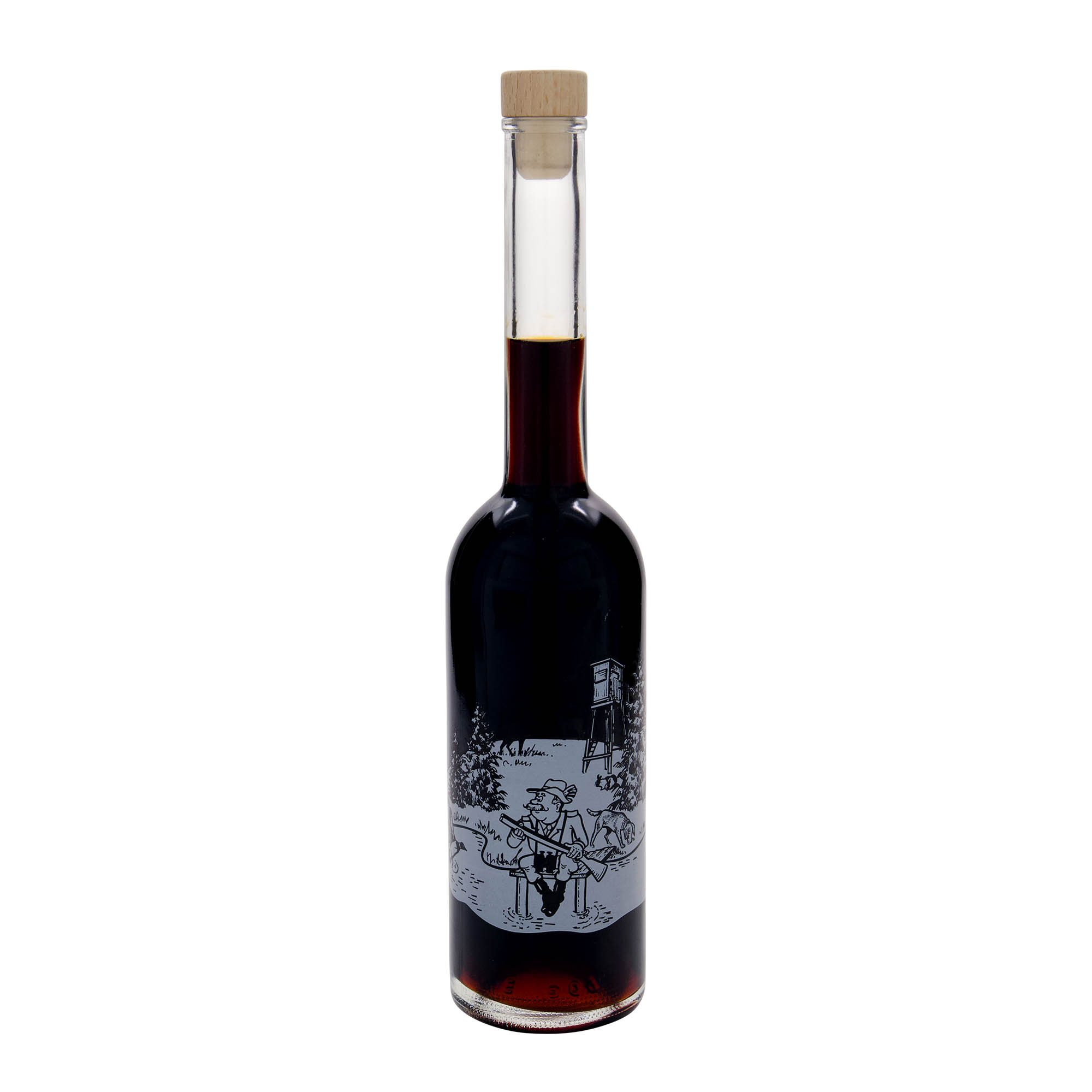 500 ml steklenica iz stekla 'Opera', motiv: Lovec, odprtina: zamašek