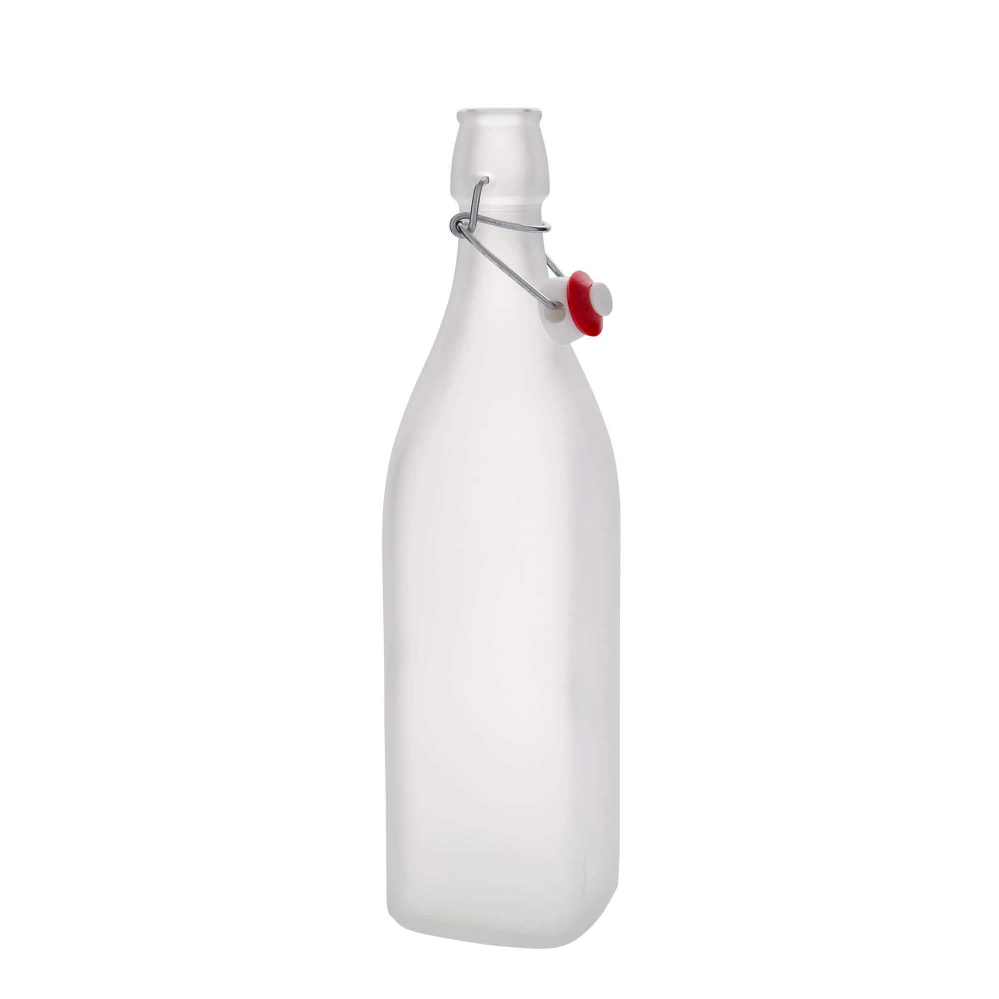 1.000 ml steklenica 'Swing, kvadratna, zmrznjena, odprtina: s sponko zapirala