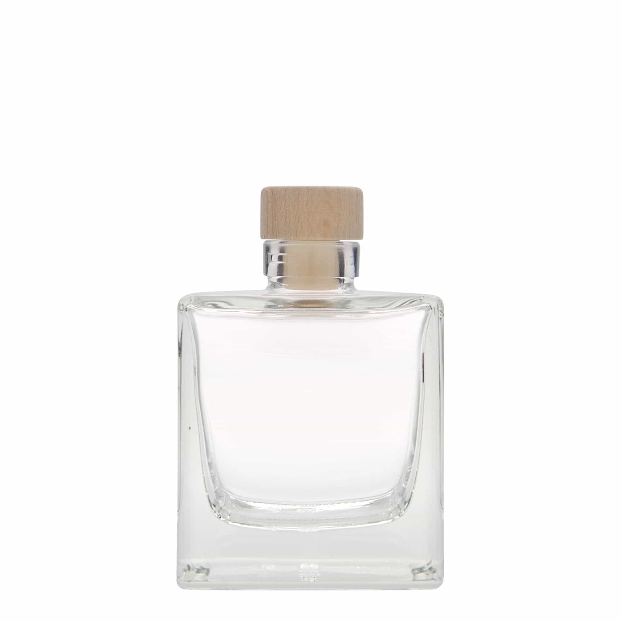 200 ml steklena steklenica »Cube«, kvadratna, ustje: pluta