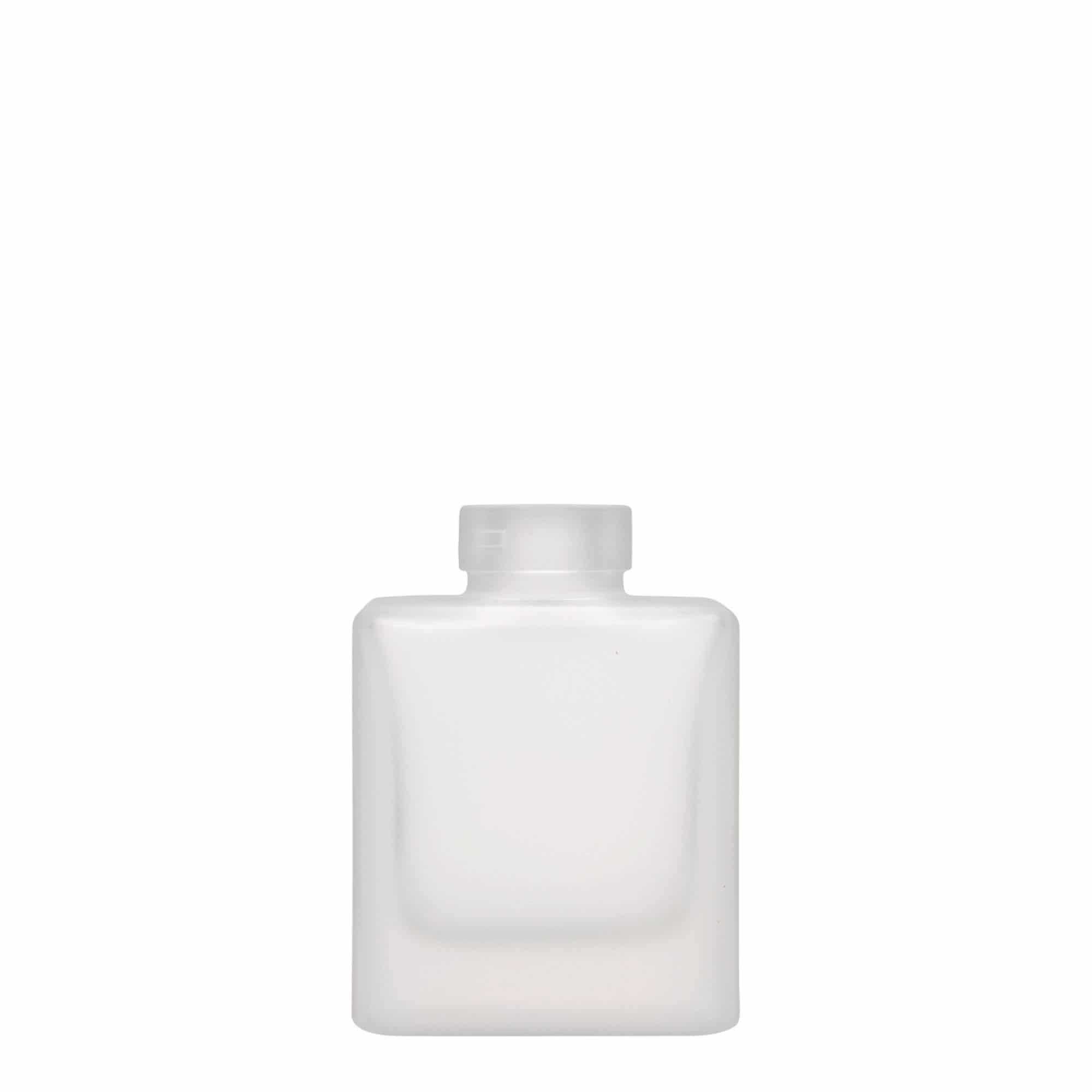 100 ml steklena steklenica »Cube«, kvadratna, motna, ustje: pluta