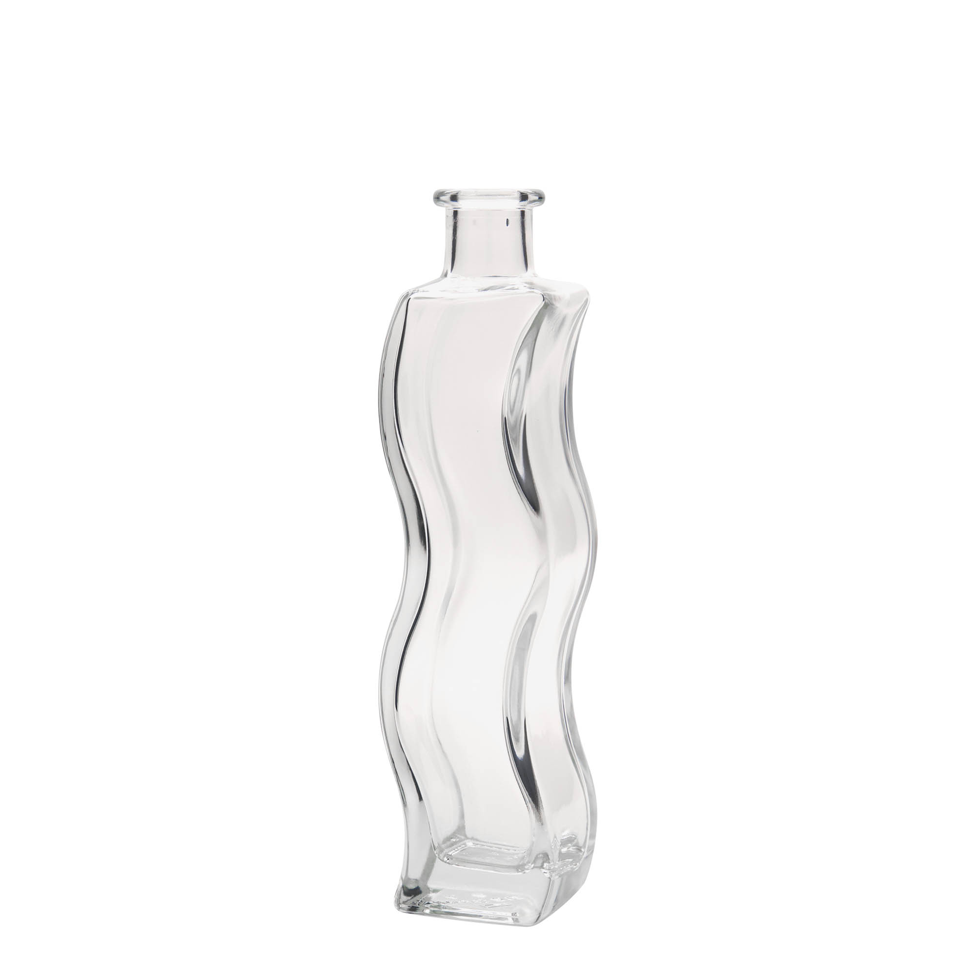 200 ml steklenička 'Val', kvadratna, odprtina: zamašek 200 ml steklenička 'Val', kvadratna, odprtina: zamašek