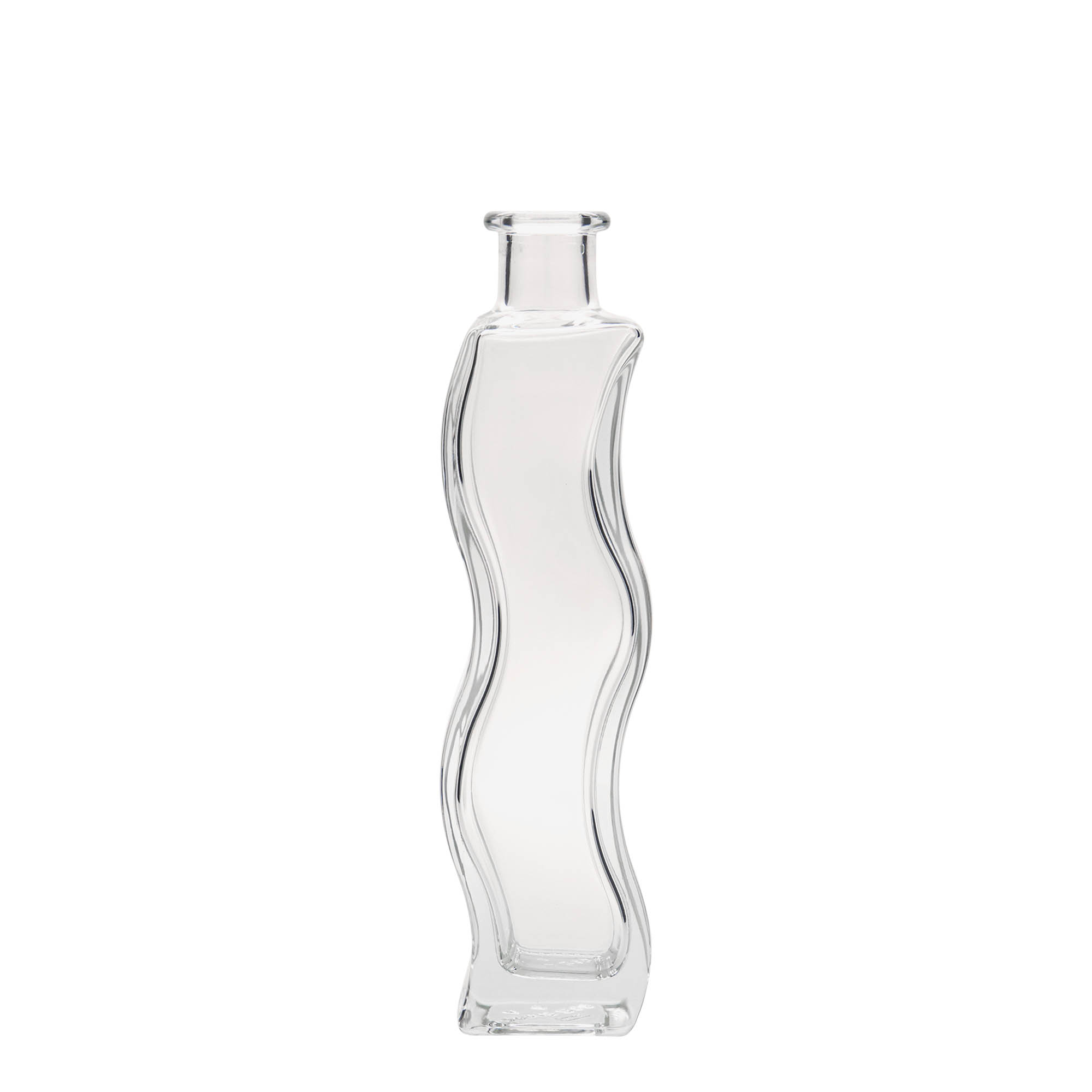 200 ml steklenička 'Val', kvadratna, odprtina: zamašek 200 ml steklenička 'Val', kvadratna, odprtina: zamašek