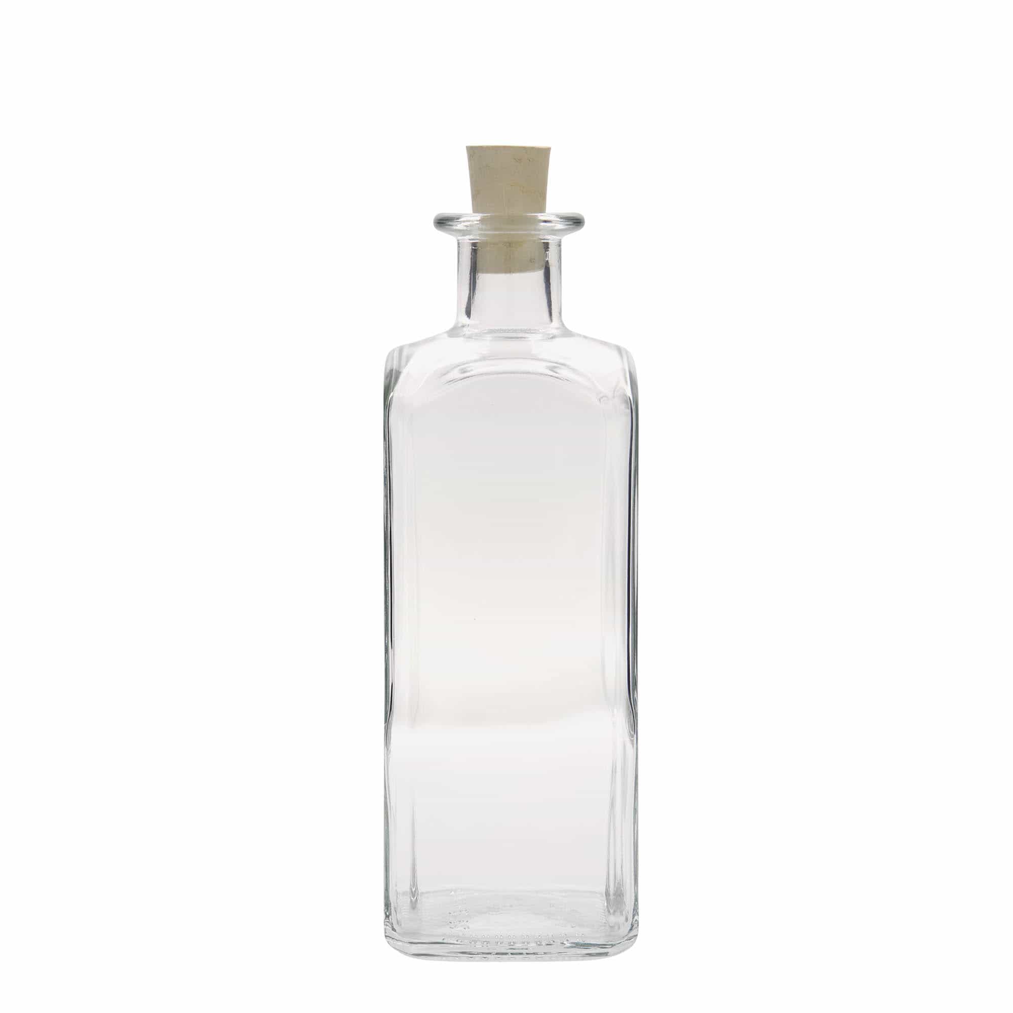 500 ml lekarniška steklenica Carré, kvadratna, ustje: pluta