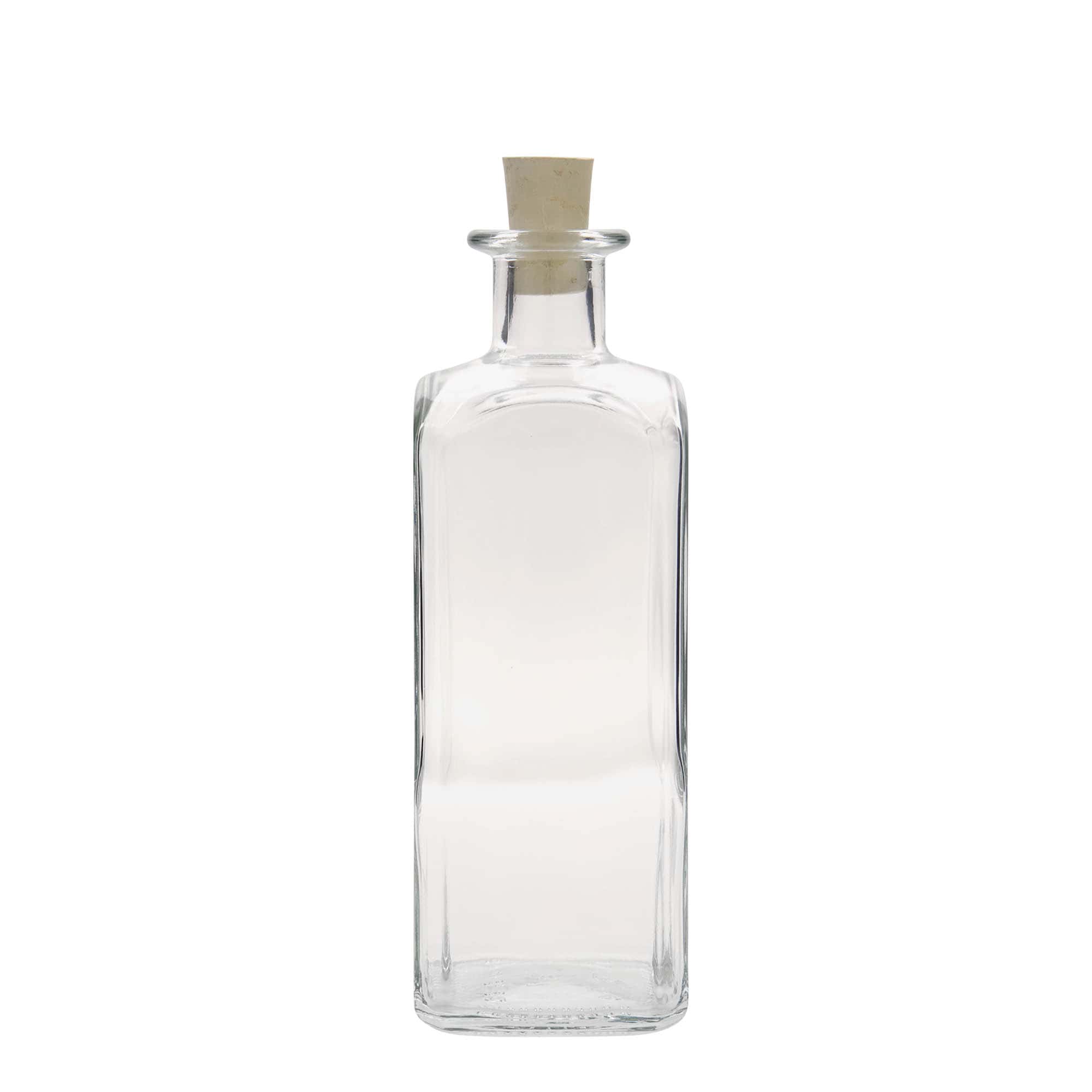 500 ml steklenica iz lekarniškega stekla Carré, kvadratna, odprtina: pluta