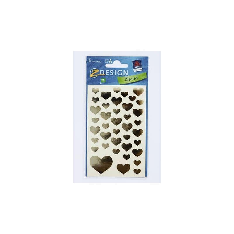 Zweckform nalepke 'Srca', papir, zlata