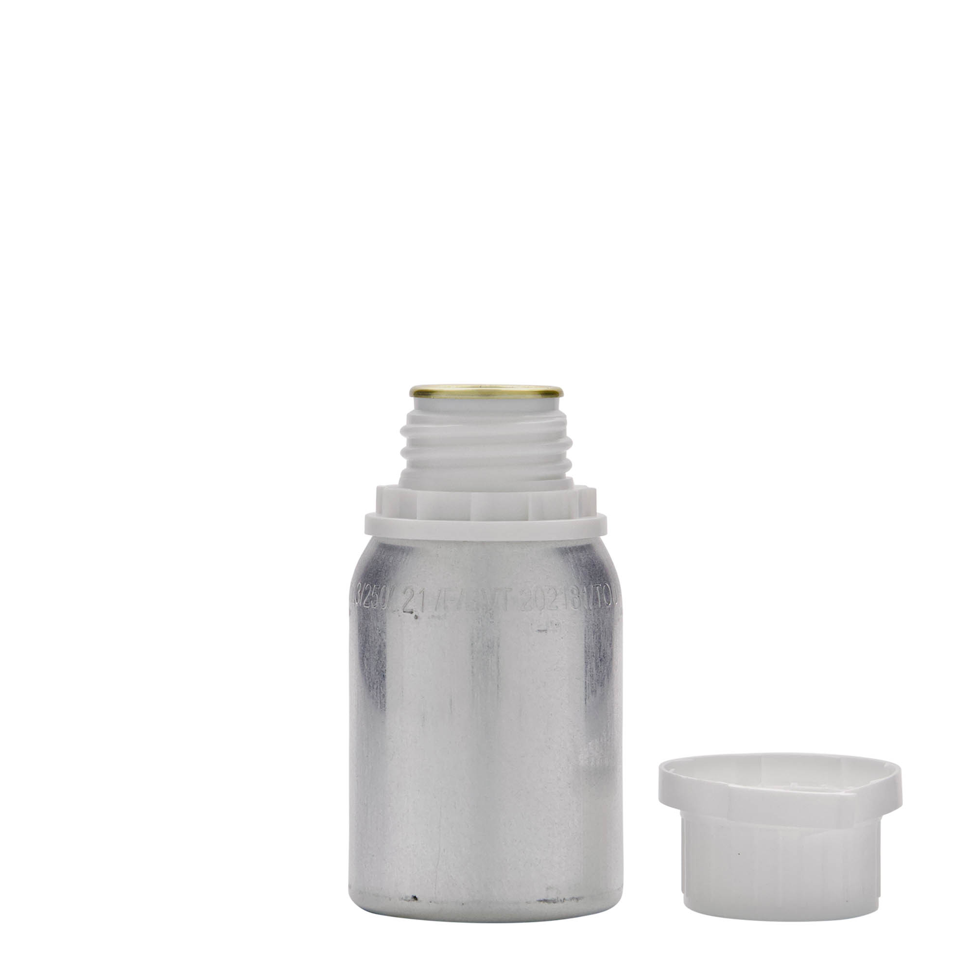 125 ml aluminijasta steklenica, kovina, srebrna, odprtina: DIN 32