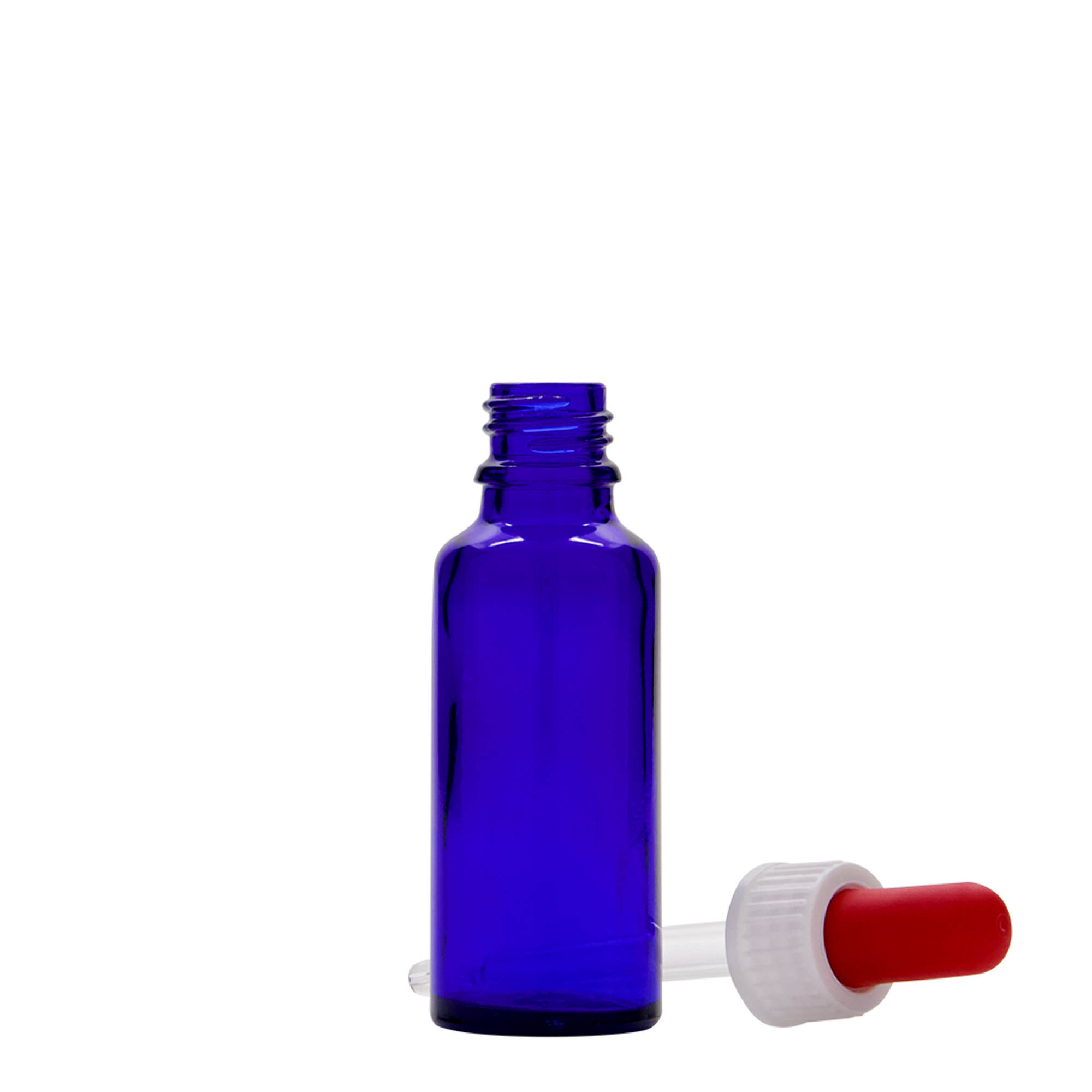 30 ml steklenička z kapalko, medicinska, steklo, kraljevsko modro-rdeča, odprtina: DIN 18 30 ml steklenička z kapalko, medicinska, steklo, kraljevsko modro-rdeča, odprtina: DIN 18