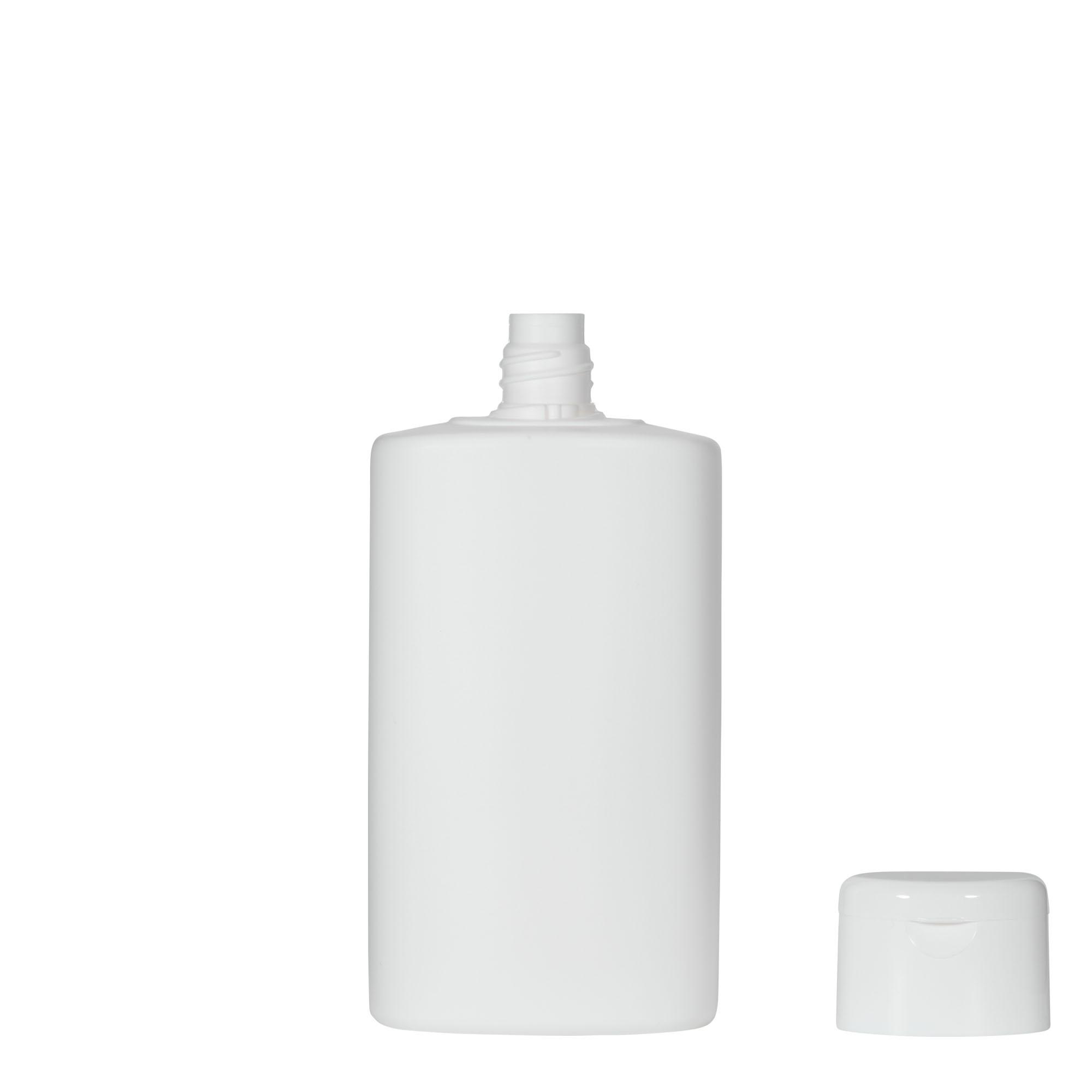 250 ml plastična steklenica 'Indy', ovalna, HDPE, bela, odprtina: navojni pokrov