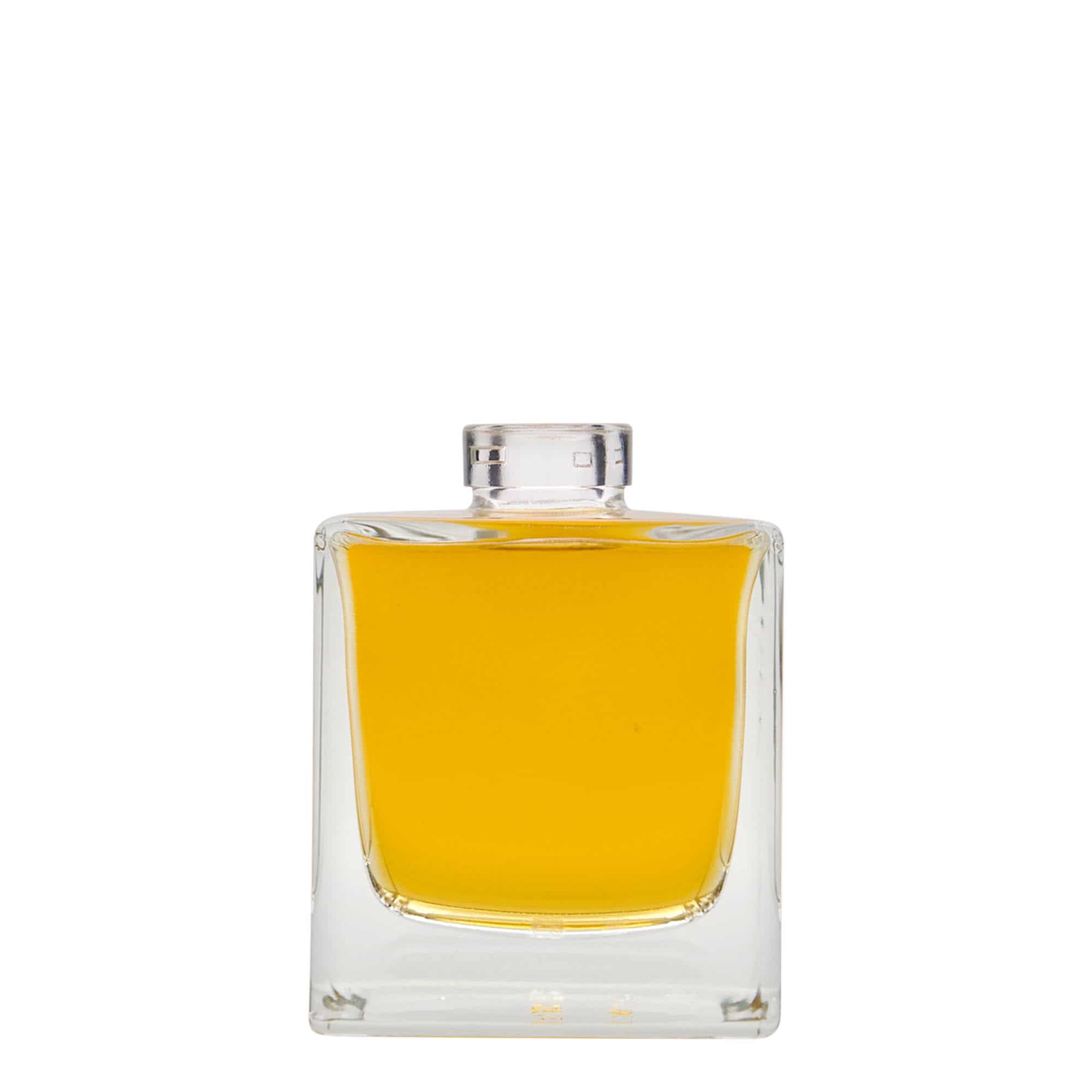 200 ml steklena steklenica »Cube«, kvadratna, ustje: pluta