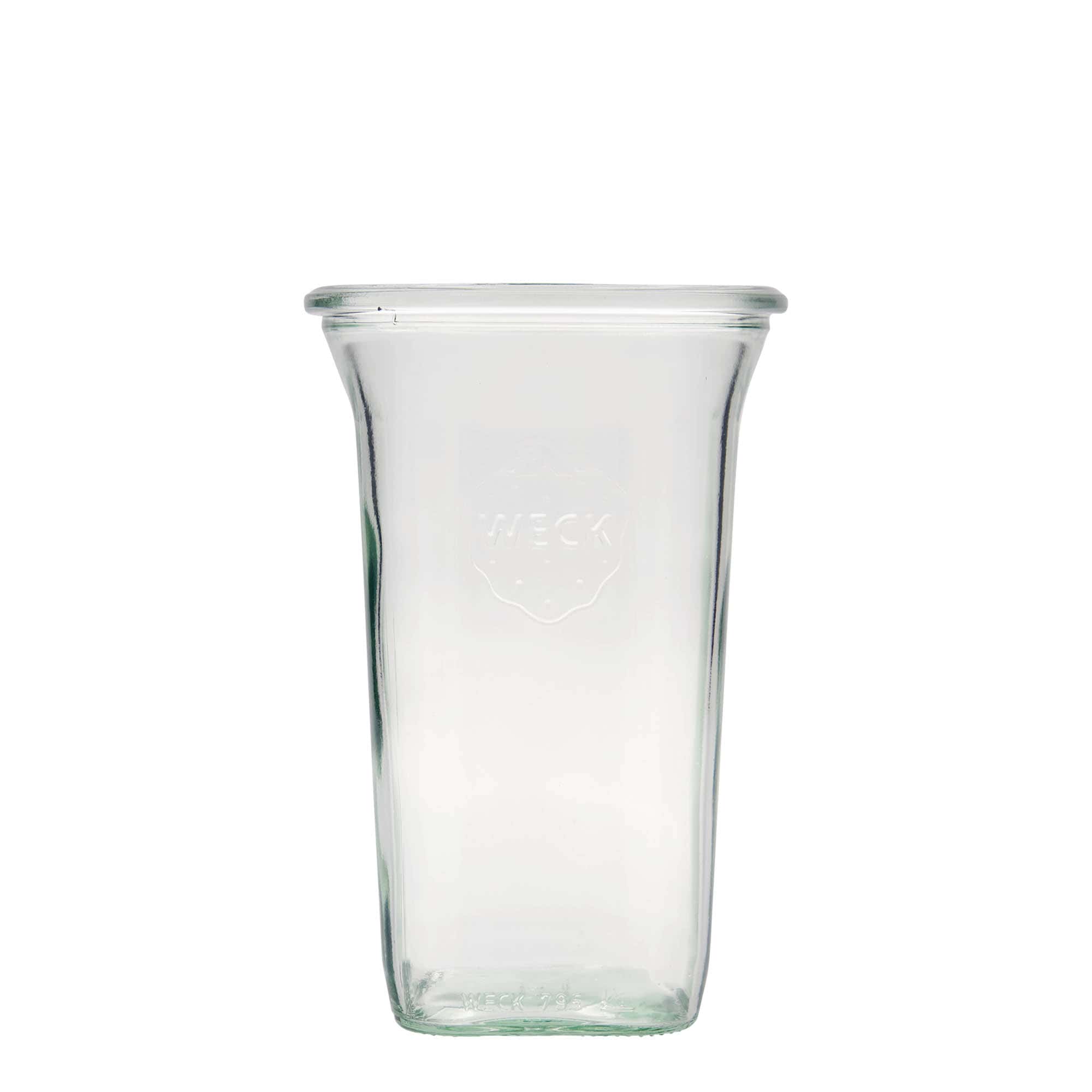 795 ml kozarec Quadro WECK, kvadratni, ustje: Okrogel rob