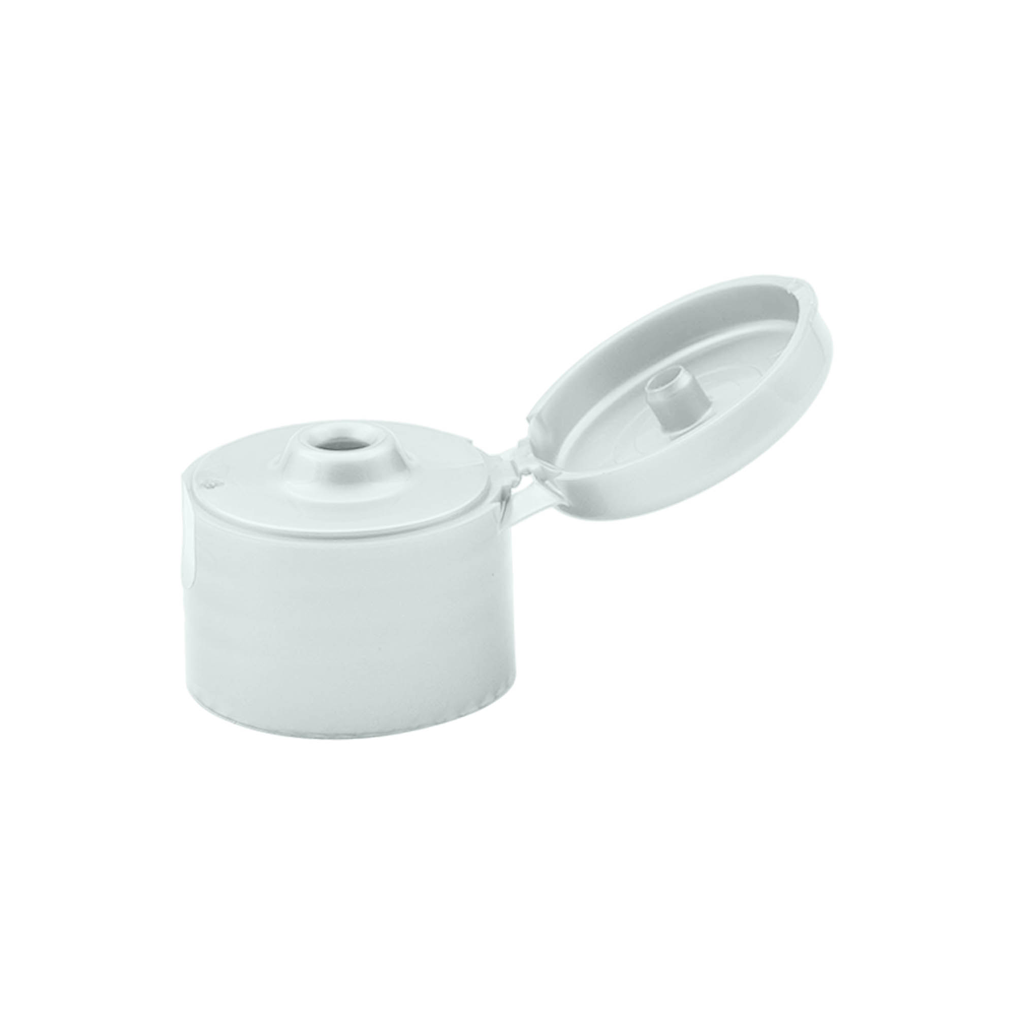 Zavrtni pokrov z zložljivo tečajo, PP-plastika, srebrn, za odprtino: 24/410