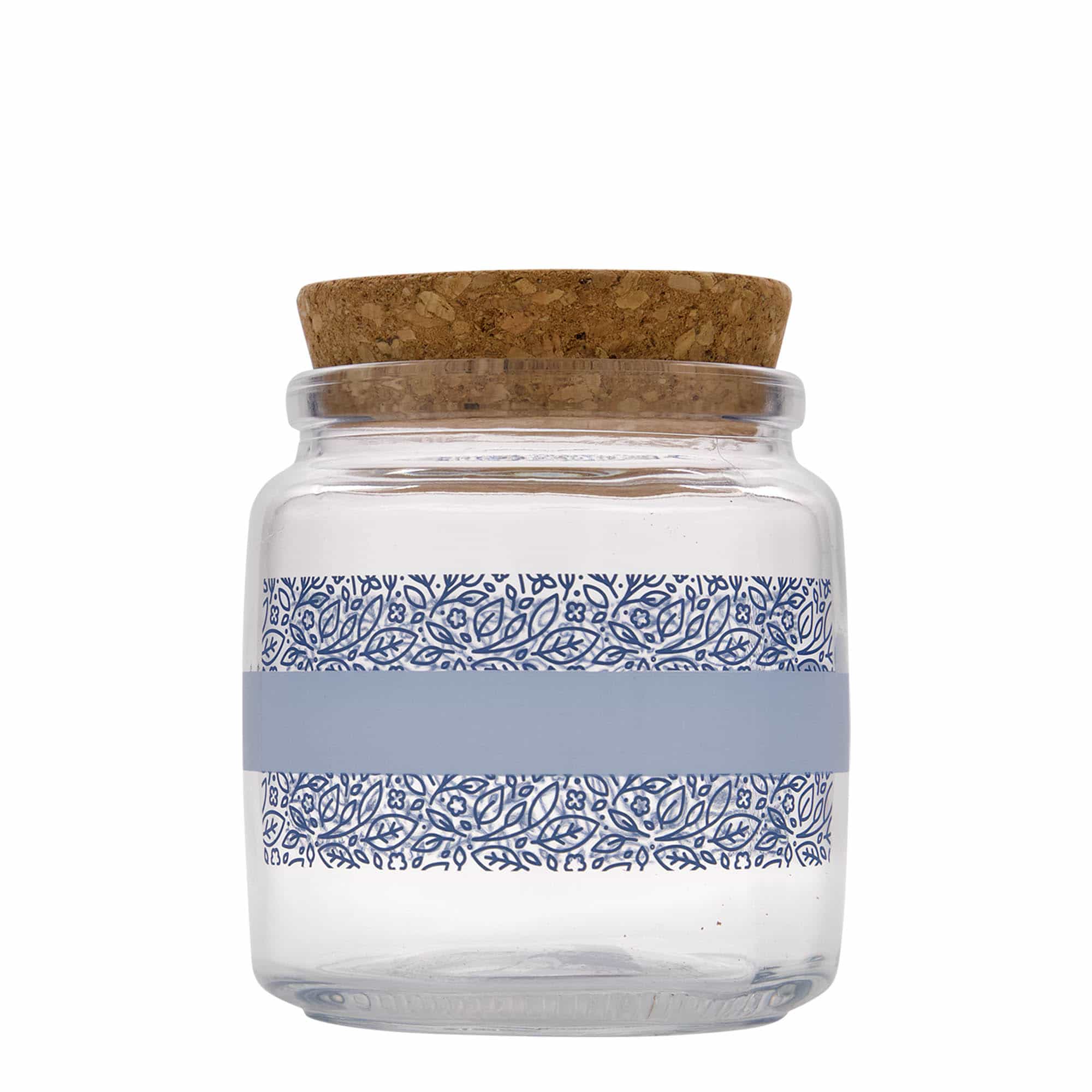 750 ml plutovinast kozarec »Giara«, motiv: Naturalmente blu, ustje: pluta