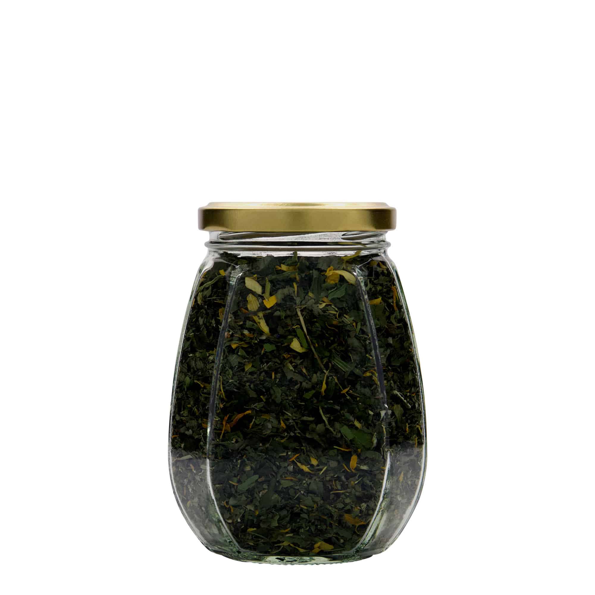 385 ml okrasna steklenica, šestkotna, odprtina: Twist-Off (TO 63)