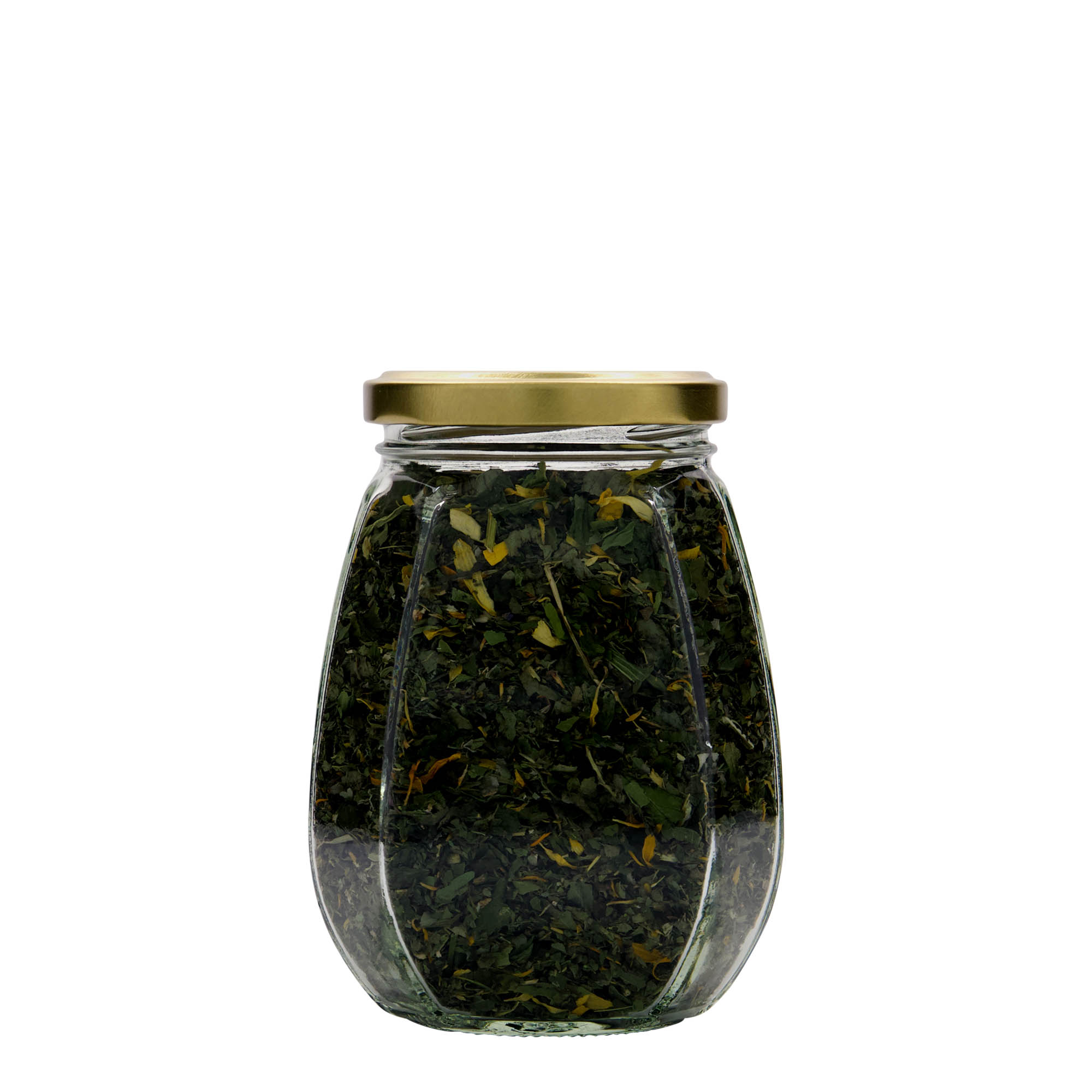 385 ml okrasna steklenica, šestkotna, odprtina: Twist-Off (TO 63)